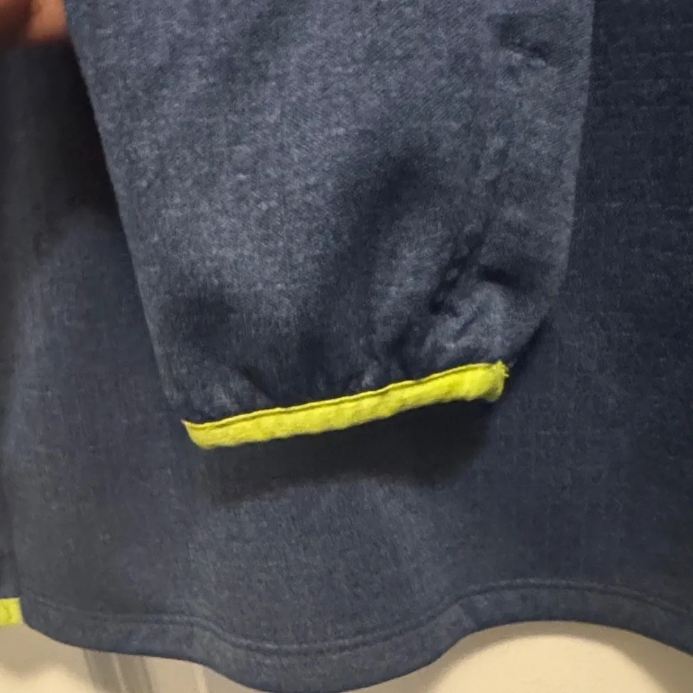 Columbia Men's Dark Blue Jacket with Bright Green Details